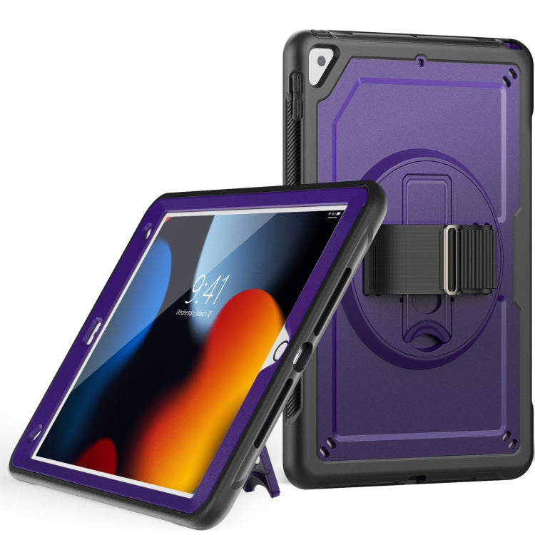 For iPad 10.2 2021 / 2020 / 10.5 2019 Honeycomb Hand Grip Turntable Stand Tablet Case(Purple) - iPad 10.2 Cases by buy2fix | Online Shopping UK | buy2fix