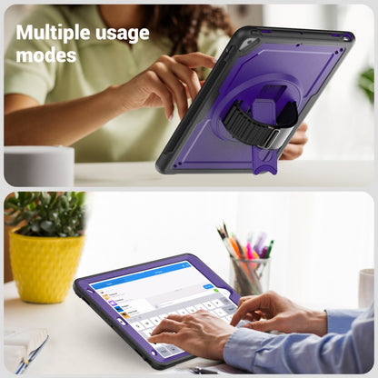 For iPad 10.2 2021 / 2020 / 10.5 2019 Honeycomb Hand Grip Turntable Stand Tablet Case(Purple) - iPad 10.2 Cases by buy2fix | Online Shopping UK | buy2fix