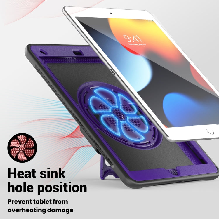 For iPad 10.2 2021 / 2020 / 10.5 2019 Honeycomb Hand Grip Turntable Stand Tablet Case(Purple) - iPad 10.2 Cases by buy2fix | Online Shopping UK | buy2fix