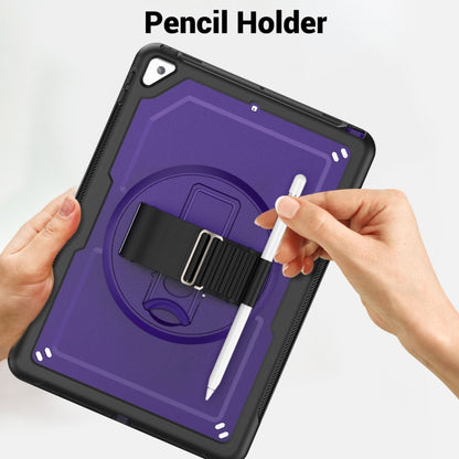 For iPad 10.2 2021 / 2020 / 10.5 2019 Honeycomb Hand Grip Turntable Stand Tablet Case(Purple) - iPad 10.2 Cases by buy2fix | Online Shopping UK | buy2fix