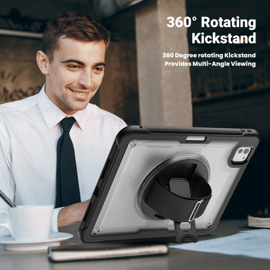 For iPad Pro 11 2025 / 2024 Honeycomb Hand Grip Turntable Stand Tablet Case(Transparent) by buy2fix