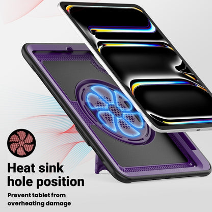 For iPad Pro 11 2024 Honeycomb Hand Grip Turntable Stand Tablet Case(Purple) - iPad Pro 11 2024 Cases by buy2fix | Online Shopping UK | buy2fix