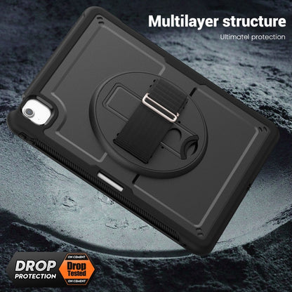 For iPad Air 13 2025 / 2024 Honeycomb Hand Grip Turntable Stand Tablet Case(Black) by buy2fix