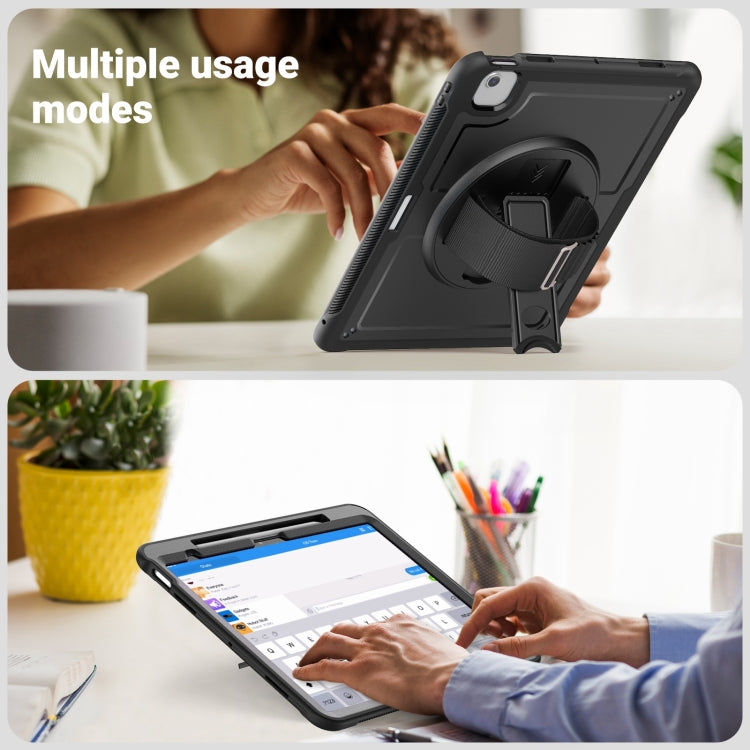 For iPad Air 13 2025 / 2024 Honeycomb Hand Grip Turntable Stand Tablet Case(Black) by buy2fix