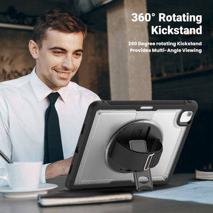 For iPad Air 13 2025 / 2024 Honeycomb Hand Grip Turntable Stand Tablet Case(Transparent) by buy2fix