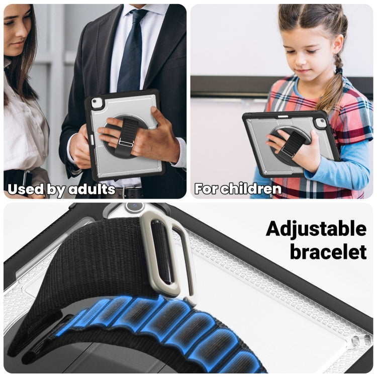 For iPad Air 13 2025 / 2024 Honeycomb Hand Grip Turntable Stand Tablet Case(Transparent) by buy2fix