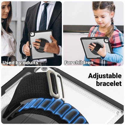 For iPad Air 13 2025 / 2024 Honeycomb Hand Grip Turntable Stand Tablet Case(Transparent) by buy2fix