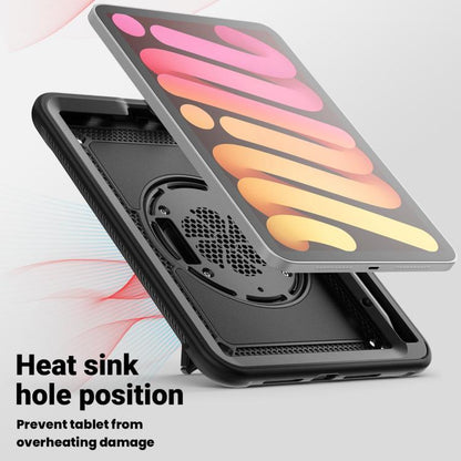 For iPad mini 2024 / mini 6 Honeycomb Hand Grip Turntable Stand Tablet Case(Black) - iPad mini 2024 Cases by buy2fix | Online Shopping UK | buy2fix