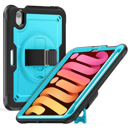 For iPad mini 2024 / mini 6 Honeycomb Hand Grip Turntable Stand Tablet Case(Light Blue) - iPad mini 2024 Cases by buy2fix | Online Shopping UK | buy2fix