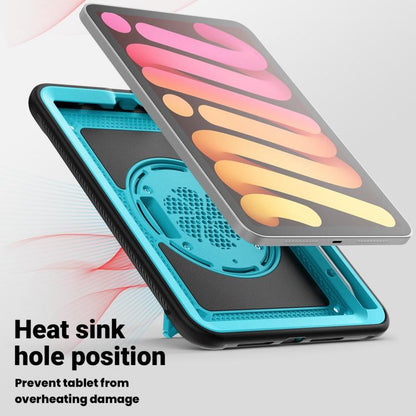 For iPad mini 2024 / mini 6 Honeycomb Hand Grip Turntable Stand Tablet Case(Light Blue) - iPad mini 2024 Cases by buy2fix | Online Shopping UK | buy2fix