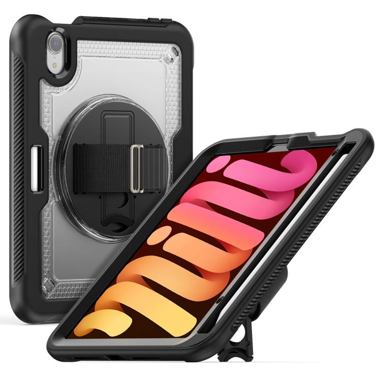 For iPad mini 2024 / mini 6 Honeycomb Hand Grip Turntable Stand Tablet Case(Transparent) - iPad mini 2024 Cases by buy2fix | Online Shopping UK | buy2fix