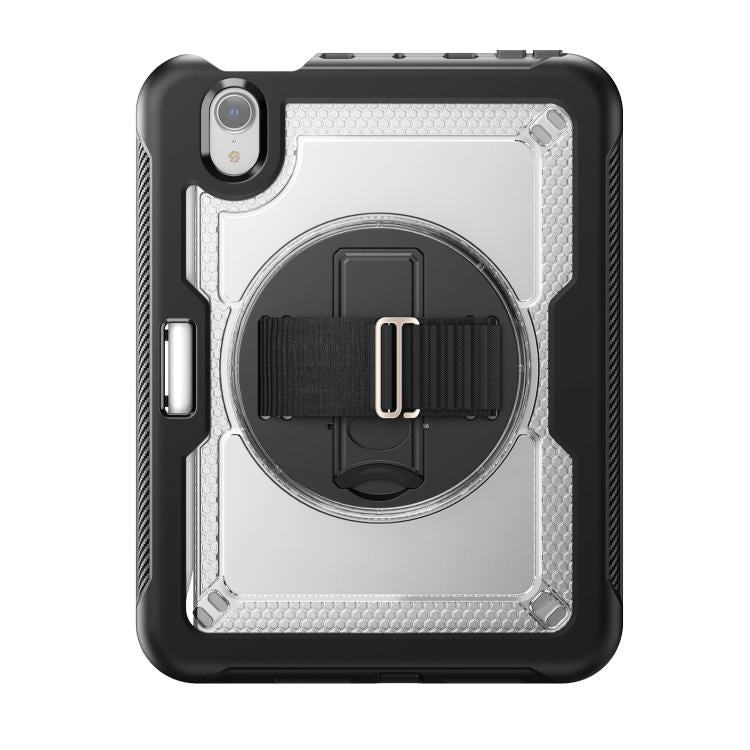For iPad mini 2024 / mini 6 Honeycomb Hand Grip Turntable Stand Tablet Case(Transparent) - iPad mini 2024 Cases by buy2fix | Online Shopping UK | buy2fix