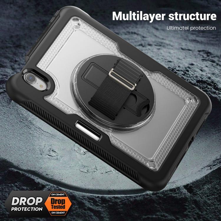 For iPad mini 2024 / mini 6 Honeycomb Hand Grip Turntable Stand Tablet Case(Transparent) - iPad mini 2024 Cases by buy2fix | Online Shopping UK | buy2fix