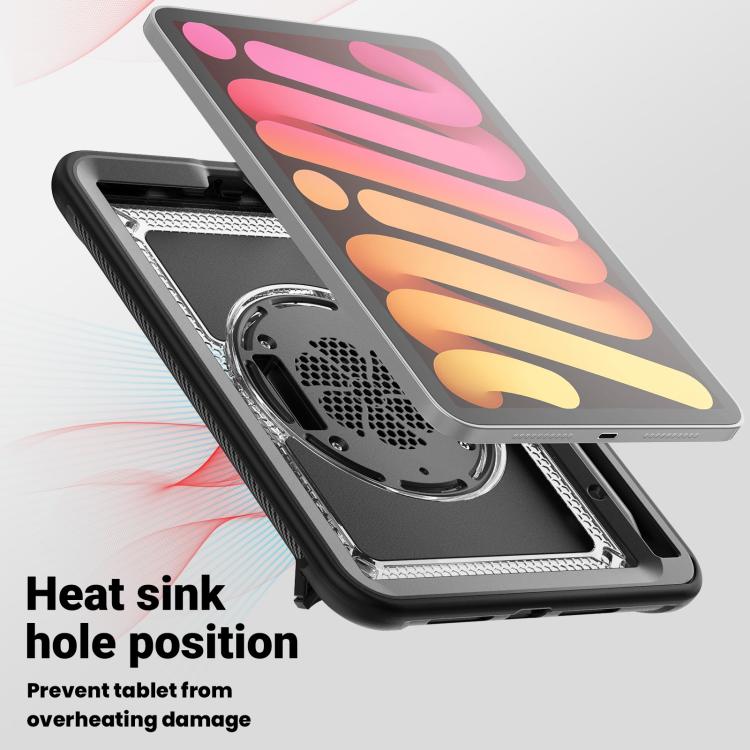 For iPad mini 2024 / mini 6 Honeycomb Hand Grip Turntable Stand Tablet Case(Transparent) - iPad mini 2024 Cases by buy2fix | Online Shopping UK | buy2fix