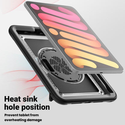 For iPad mini 2024 / mini 6 Honeycomb Hand Grip Turntable Stand Tablet Case(Transparent) - iPad mini 2024 Cases by buy2fix | Online Shopping UK | buy2fix