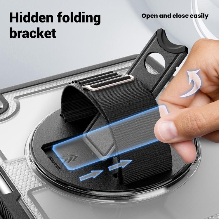 For iPad mini 2024 / mini 6 Honeycomb Hand Grip Turntable Stand Tablet Case(Transparent) - iPad mini 2024 Cases by buy2fix | Online Shopping UK | buy2fix