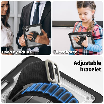 For iPad mini 2024 / mini 6 Honeycomb Hand Grip Turntable Stand Tablet Case(Transparent) - iPad mini 2024 Cases by buy2fix | Online Shopping UK | buy2fix