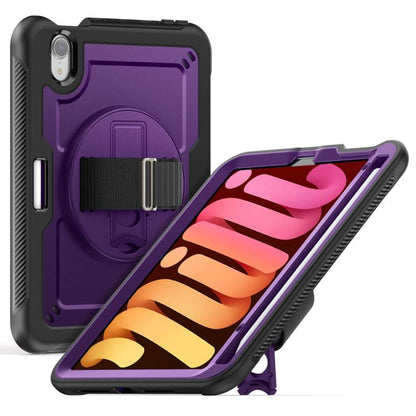 For iPad mini 2024 / mini 6 Honeycomb Hand Grip Turntable Stand Tablet Case(Purple) - iPad mini 2024 Cases by buy2fix | Online Shopping UK | buy2fix