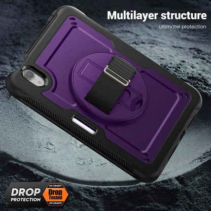 For iPad mini 2024 / mini 6 Honeycomb Hand Grip Turntable Stand Tablet Case(Purple) - iPad mini 2024 Cases by buy2fix | Online Shopping UK | buy2fix