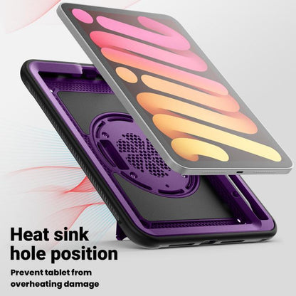 For iPad mini 2024 / mini 6 Honeycomb Hand Grip Turntable Stand Tablet Case(Purple) - iPad mini 2024 Cases by buy2fix | Online Shopping UK | buy2fix