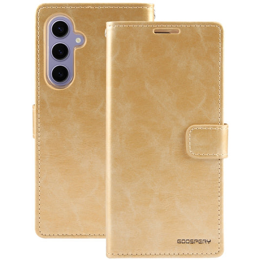 For Samsung Galaxy S24+ 5G GOOSPERY BLUE MOON Crazy Horse Texture Leather Phone Case(Gold) by GOOSPERY