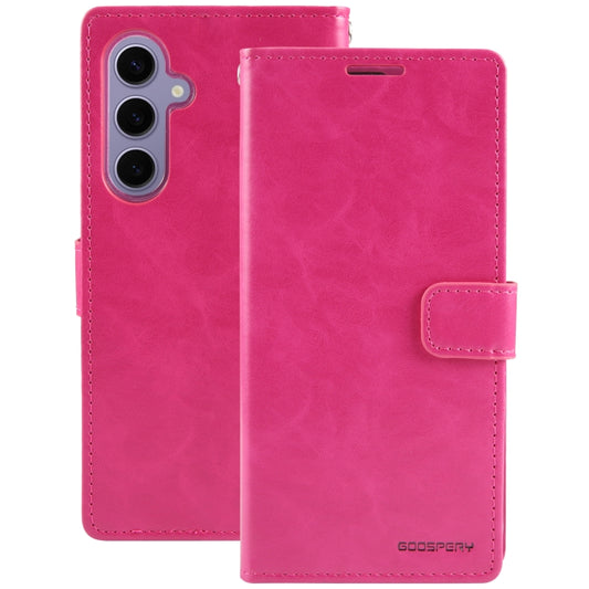 For Samsung Galaxy S24+ 5G GOOSPERY BLUE MOON Crazy Horse Texture Leather Phone Case(Rose Red) by GOOSPERY