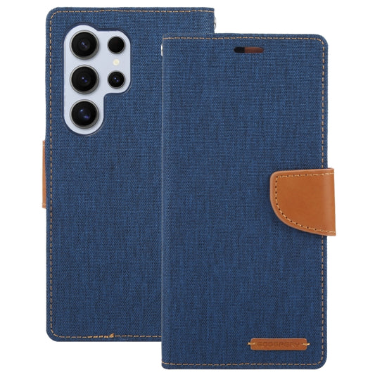 For Samsung Galaxy S24 Ultra 5G GOOSPERY CANVAS DIARY Fabric Texture Flip Leather Phone Case(Navy Blue) by GOOSPERY