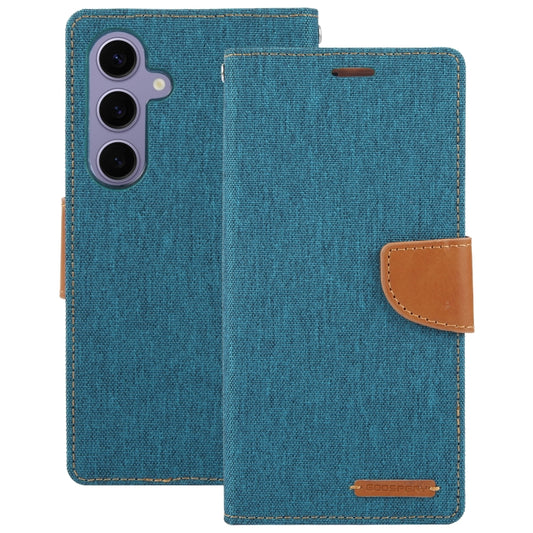 For Samsung Galaxy S24+ 5G GOOSPERY CANVAS DIARY Fabric Texture Flip Leather Phone Case(Green) by GOOSPERY