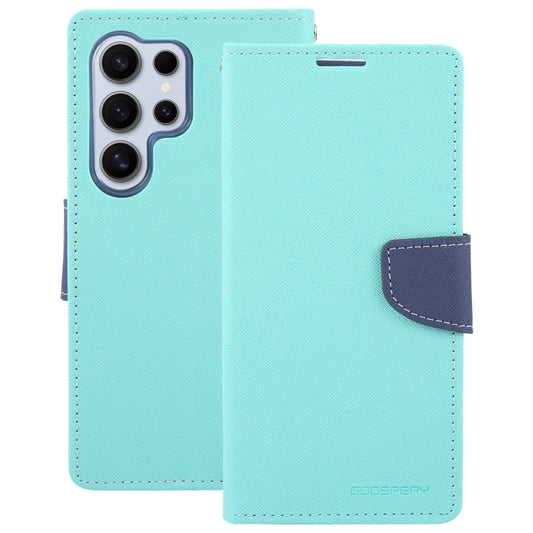 For Samsung Galaxy S24 Ultra 5G GOOSPERY FANCY DIARY Cross Texture Leather Phone Case(Mint Green) by GOOSPERY