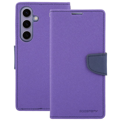 For Samsung Galaxy S24 5G GOOSPERY FANCY DIARY Cross Texture Leather Phone Case(Purple) - Galaxy S24 5G Cases by GOOSPERY | Online Shopping UK | buy2fix