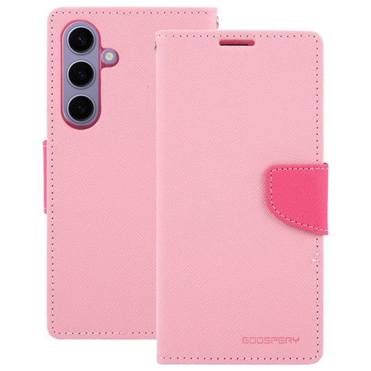 For Samsung Galaxy S24 5G GOOSPERY FANCY DIARY Cross Texture Leather Phone Case(Pink) by GOOSPERY