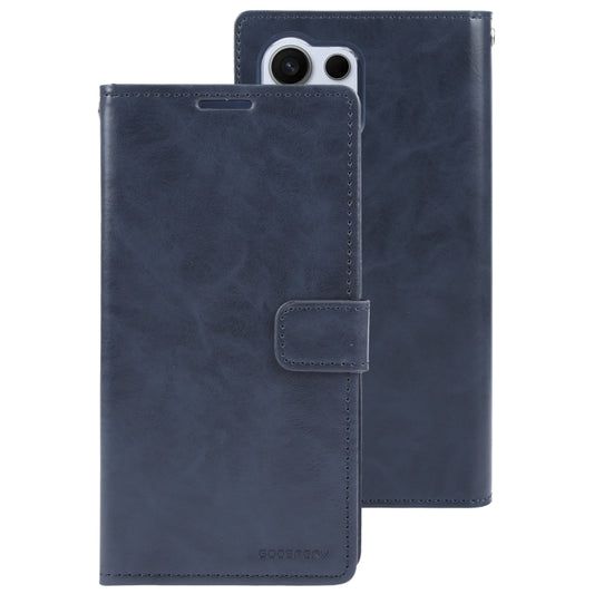 For Samsung Galaxy S24 Ultra 5G GOOSPERY MANSOOR DIARY 9 Card Slots Leather Phone Case(Dark Blue) by GOOSPERY
