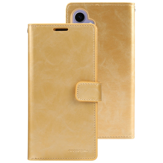 For Samsung Galaxy S24+ 5G GOOSPERY MANSOOR DIARY 9 Card Slots Leather Phone Case(Gold) by GOOSPERY