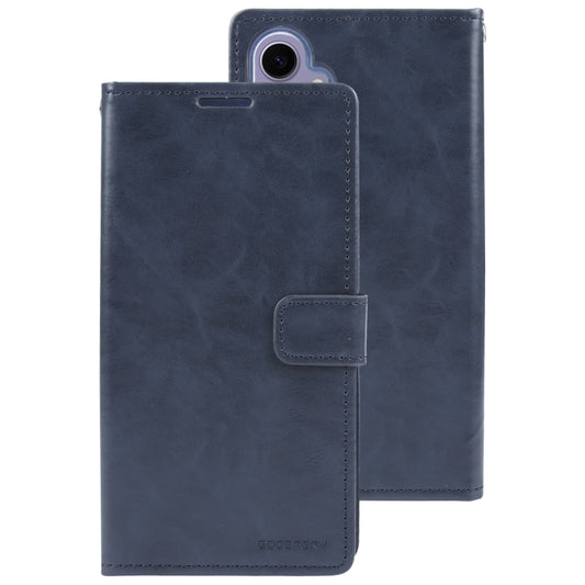 For Samsung Galaxy S24+ 5G GOOSPERY MANSOOR DIARY 9 Card Slots Leather Phone Case(Dark Blue) by GOOSPERY