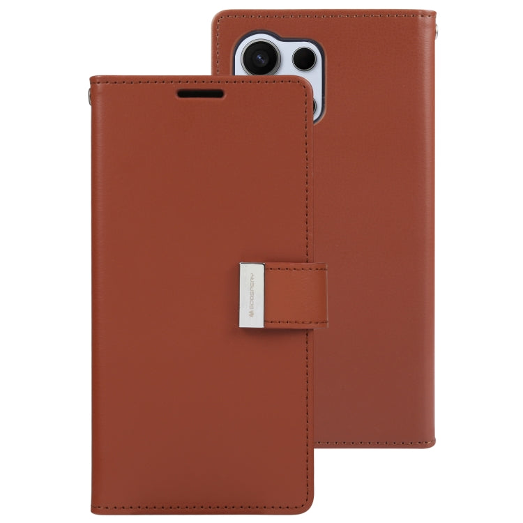 For Samsung Galaxy S24 Ultra 5G GOOSPERY RICH DIARY Crazy Horse Texture Leather Phone Case(Brown) - Galaxy S24 Ultra 5G Cases by GOOSPERY | Online Shopping UK | buy2fix