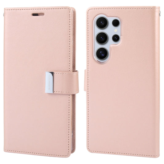 For Samsung Galaxy S24 Ultra 5G GOOSPERY RICH DIARY Crazy Horse Texture Leather Phone Case(Rose Gold) - Galaxy S24 Ultra 5G Cases by GOOSPERY | Online Shopping UK | buy2fix