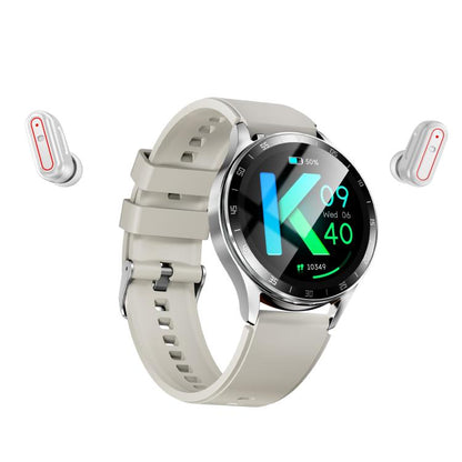 X10 Headphones Smart Watch 1.39 inch Waterproof Bracelet, Support Bluetooth Call / NFC / Heart Rate(Silver + Silicone) by buy2fix