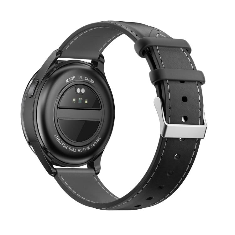 X10 Headphones Smart Watch 1.39 inch Waterproof Bracelet, Support Bluetooth Call / NFC / Heart Rate(Black + Leather) - Smart Watches by buy2fix | Online Shopping UK | buy2fix