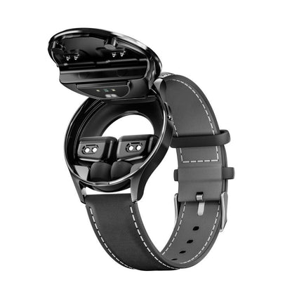 X10 Headphones Smart Watch 1.39 inch Waterproof Bracelet, Support Bluetooth Call / NFC / Heart Rate(Black + Leather) - Smart Watches by buy2fix | Online Shopping UK | buy2fix