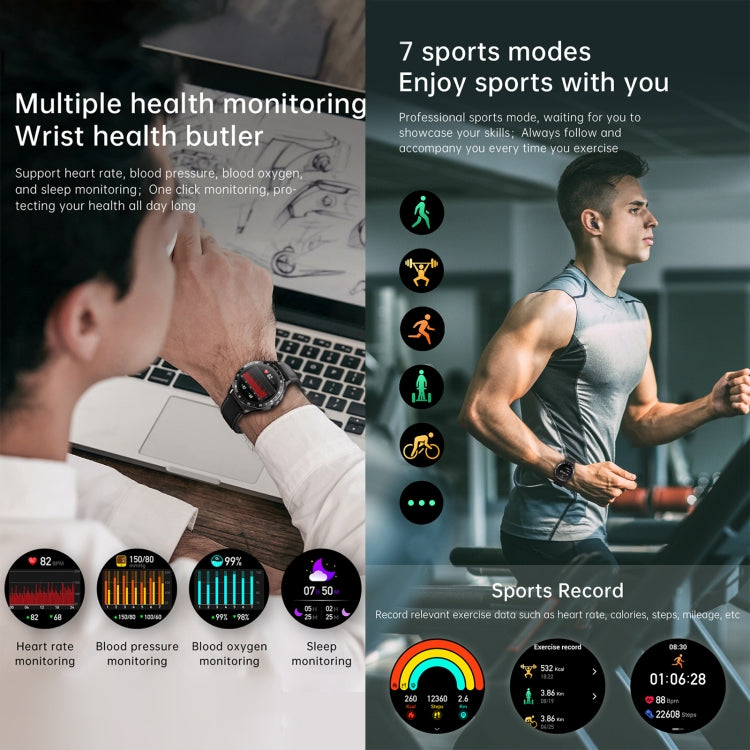 X10 Headphones Smart Watch 1.39 inch Waterproof Bracelet, Support Bluetooth Call / NFC / Heart Rate(Silver + Silicone) by buy2fix