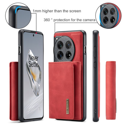 For OnePlus 12 DG.MING M1 Series 3-Fold Multi Card Wallet + Magnetic Phone Case(Red) by DG.MING