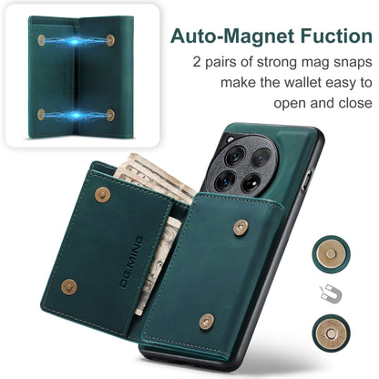 For OnePlus 12 DG.MING M1 Series 3-Fold Multi Card Wallet + Magnetic Phone Case(Green) - OnePlus Cases by DG.MING | Online Shopping UK | buy2fix