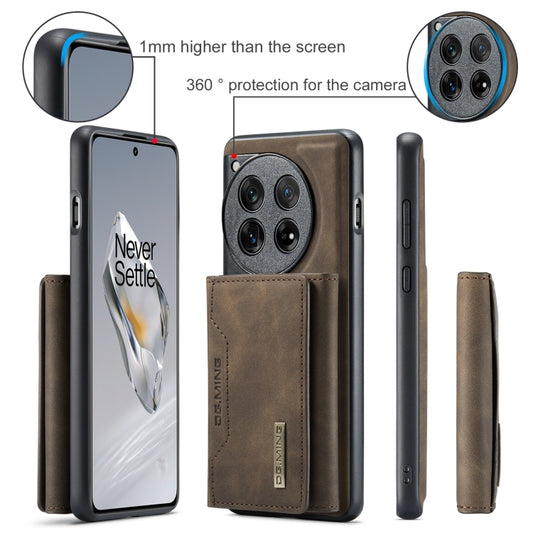 For OnePlus 12 DG.MING M2 Series 3-Fold Multi Card Bag + Magnetic Phone Case(Coffee) by DG.MING