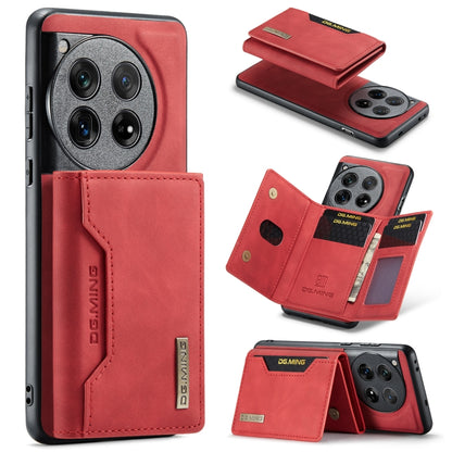 For OnePlus 12 DG.MING M2 Series 3-Fold Multi Card Bag + Magnetic Phone Case(Red) by DG.MING