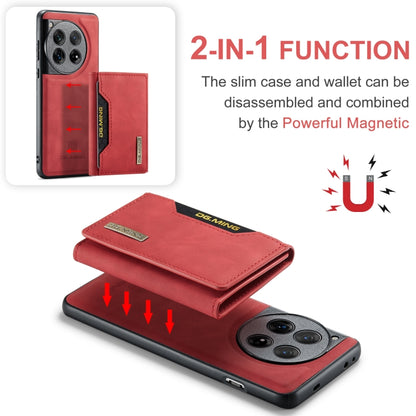 For OnePlus 12 DG.MING M2 Series 3-Fold Multi Card Bag + Magnetic Phone Case(Red) by DG.MING