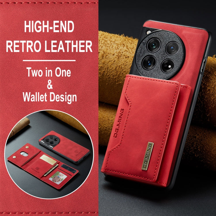For OnePlus 12 DG.MING M2 Series 3-Fold Multi Card Bag + Magnetic Phone Case(Red) by DG.MING