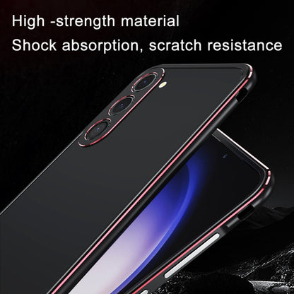 For Samsung Galaxy S23 FE 5G Aurora Series Lens Protector + Metal Frame Phone Case(Black Silver) - Galaxy S23 FE 5G Cases by buy2fix | Online Shopping UK | buy2fix