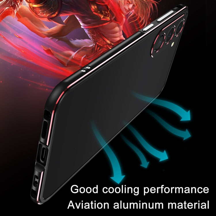 For Samsung Galaxy S23 FE 5G Aurora Series Lens Protector + Metal Frame Phone Case(Black Purple) - Galaxy S23 FE 5G Cases by buy2fix | Online Shopping UK | buy2fix