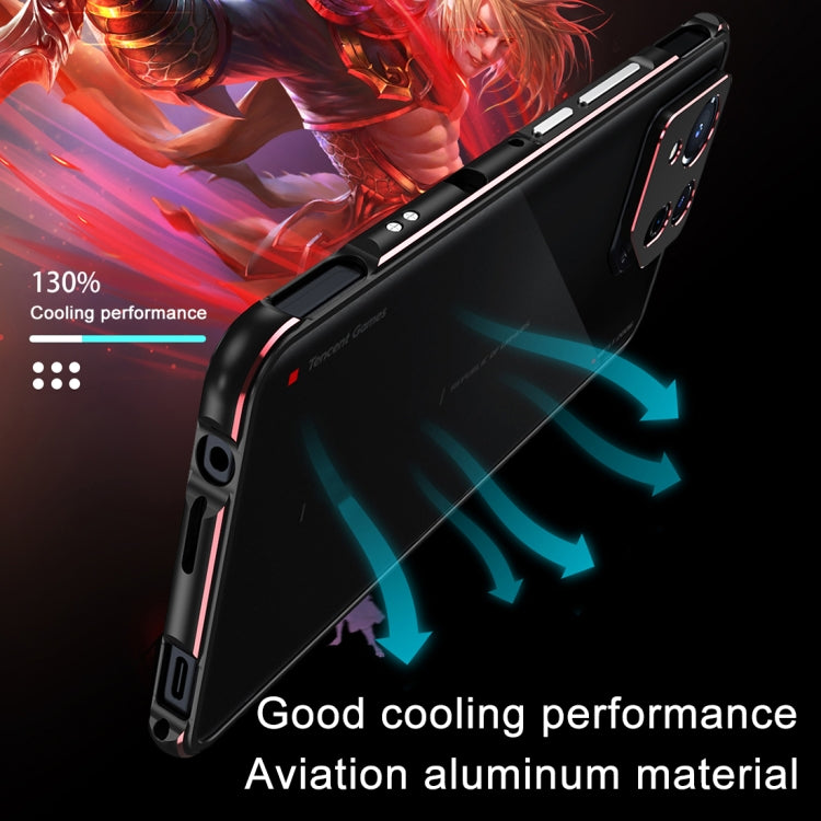 For ASUS ROG Phone 8 Lens Protector + Metal Frame Phone Case(Black Purple) - ASUS Cases by buy2fix | Online Shopping UK | buy2fix