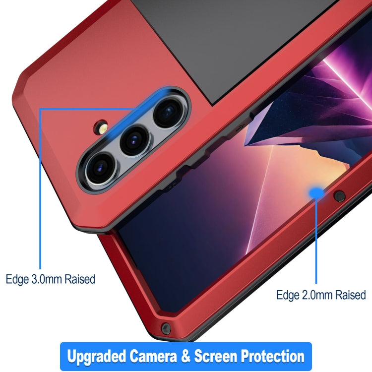 For Samsung Galaxy S24 5G Shockproof Life Waterproof Silicone + Zinc Alloy Phone Case(Red) - Galaxy S24 5G Cases by buy2fix | Online Shopping UK | buy2fix